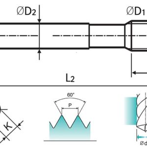 قلاویز ماشینی M1.2 مارپیچ YG-1