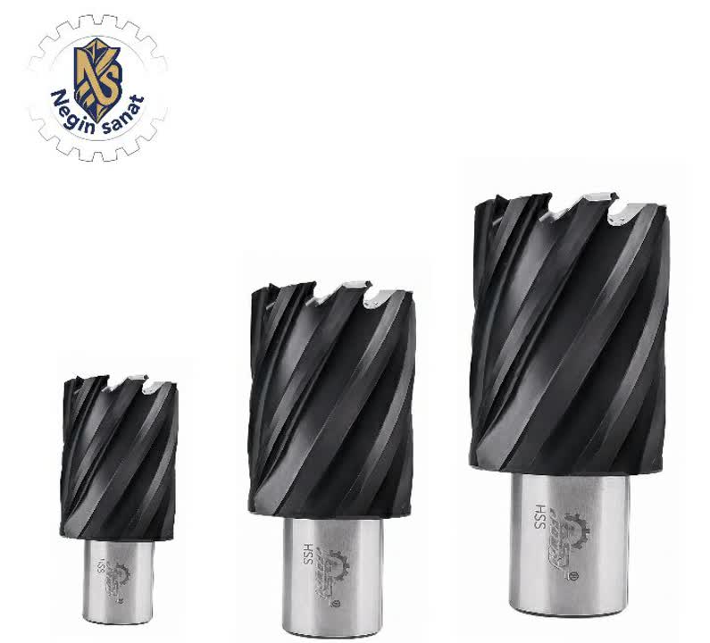 مته گردبر AST دریل مگنت HSS TiAlN تیتانیوم مشکی طول 50mm